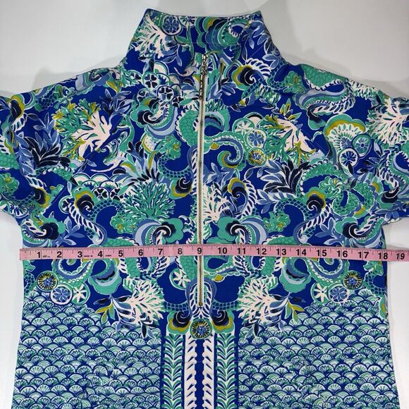 Lilly Pulitzer UPF 50+ Skipper Blue Grotto Sirens & Spirits Popover Women Medium - Picture 5 of 6
